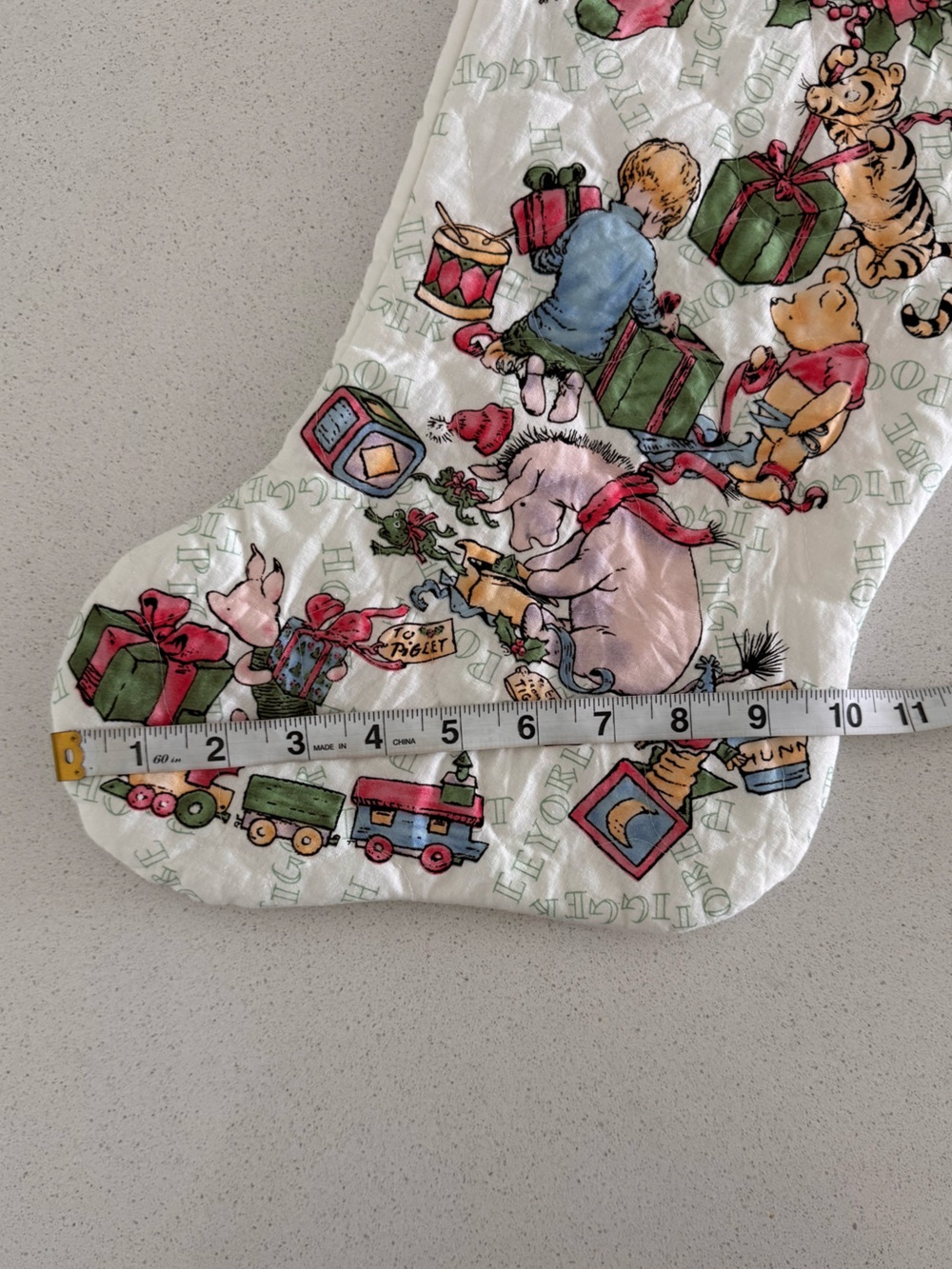 Vtg Classic Winnie The Pooh Quilted Christmas Stocking Gayla Canada Eeyore - Picture 11 of 14